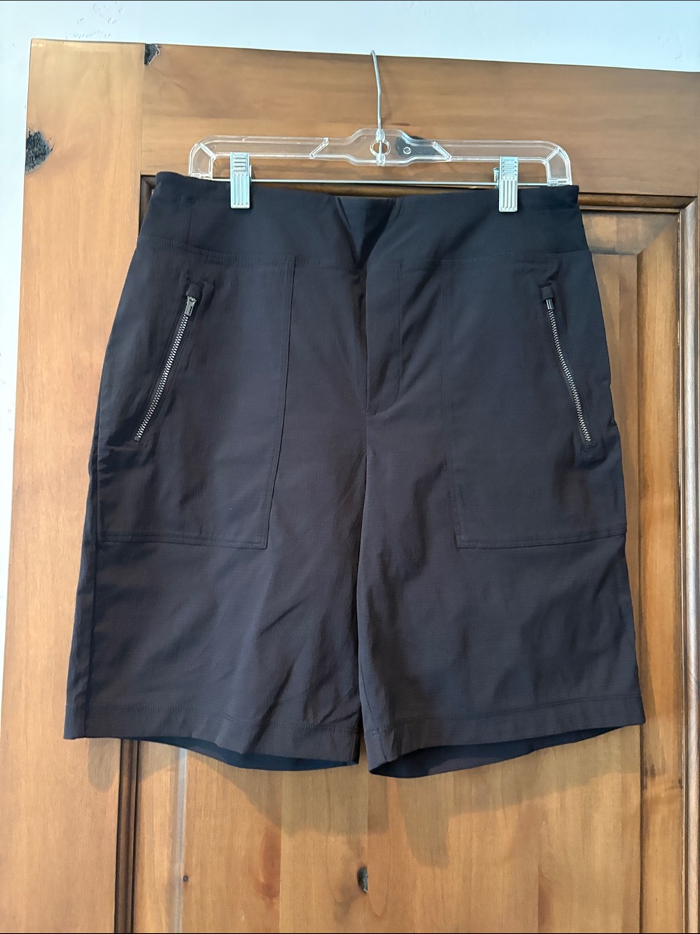 Athleta Black Women's Performance Bermuda Shorts with Zip Pockets